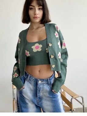 Bailey Rose Cardigan and Crop Top Set